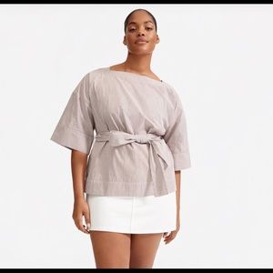 Everlane Poplin Belted Top
